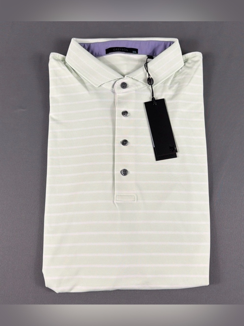 Greyson Golf Shirt Polo Suni Striped Calla Polyester Spandex NWT MSRP $118